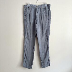 Wrap London Womens Gray Linen Trousers Pants Size 8 Classic Staple Beach